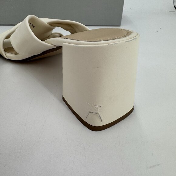 Everlane The Day Twist Heel Sandals sz 9 Parchment Slip-on Leather Block Heel - Picture 6 of 9
